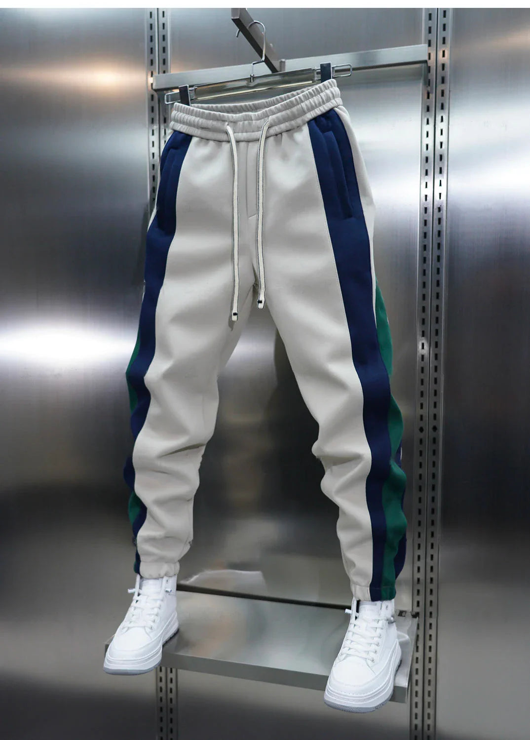René™ | Pantalon Tendance à Rayures Contrastées