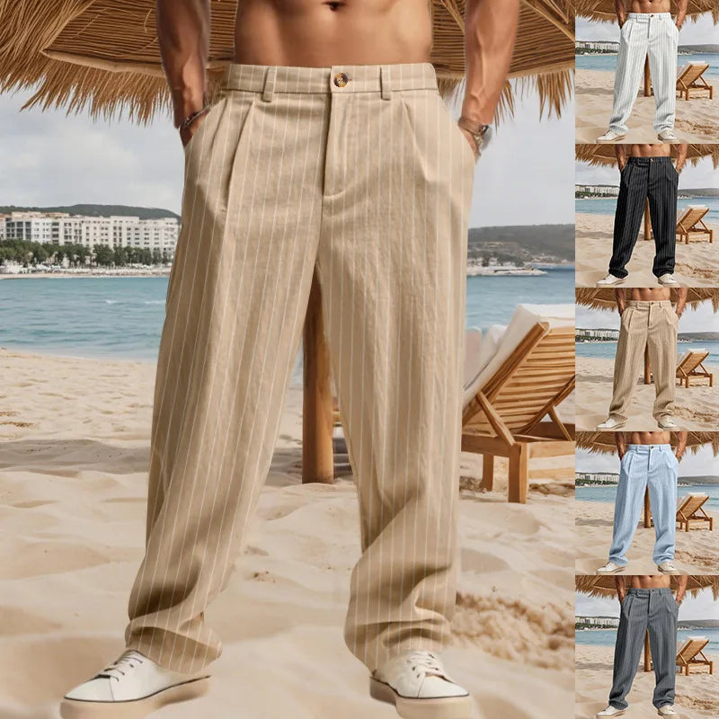 Laurent™ | Pantalon d'Été Léger à Rayures