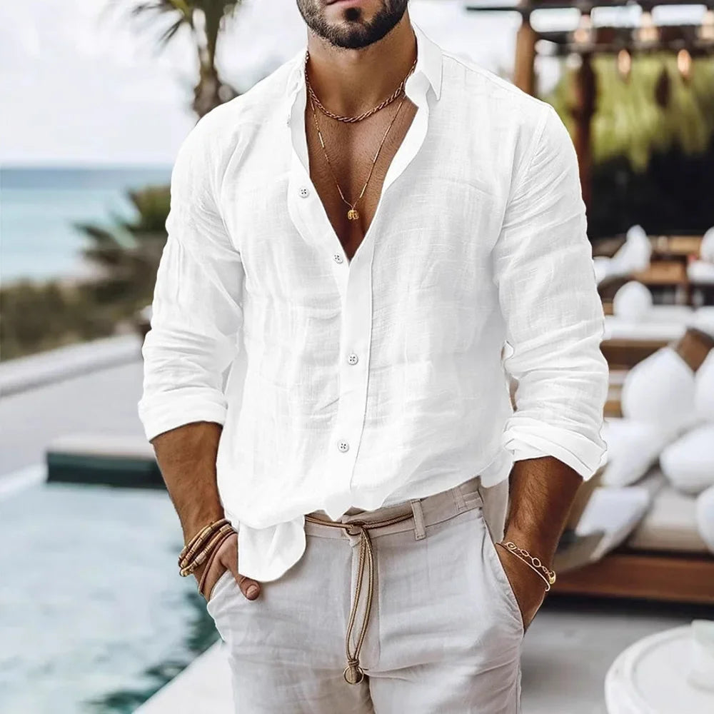 Marcel™ | Chemise Homme en Coton et Lin