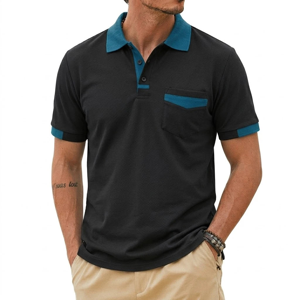 Marcel™ | Polo Homme Élégant à Finitions Contrastées