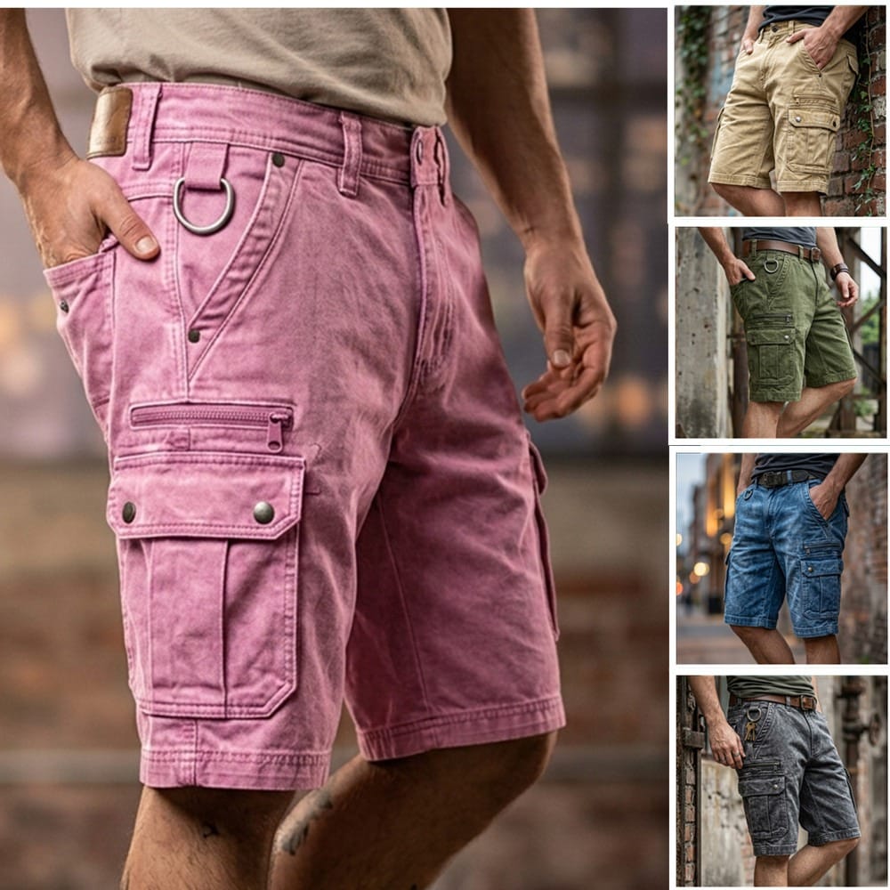 Short Cargo en Denim Fonctionnel