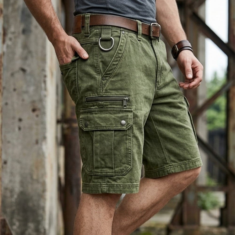 Short Cargo en Denim Fonctionnel
