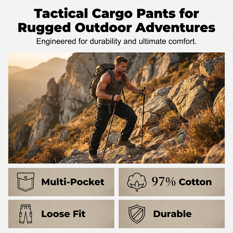 J et M™ | Pantalon Cargo Homme Haut de Gamme – Tactique & Confortable